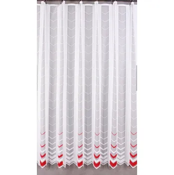 Metrážová záclona červená M23176 Velikost: výška 160cm