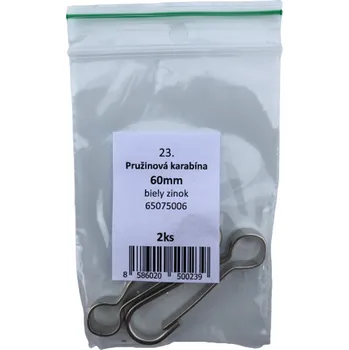 SVX Pružinová karabinka bez obrtlíka pozinkovaná - blistr 23 60mm č23