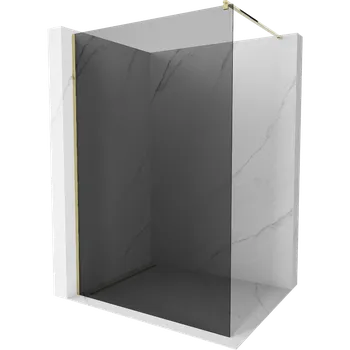 Mexen Kioto sprchová stěna Walk-in 130 x 200 cm, grafit 8 mm, zlatá - 800-130-101-50-40 Sprchové stěny