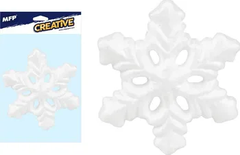 Vánoční dekorace MFP Creative 8882333 polystyrenová vločka 13 cm bílá 