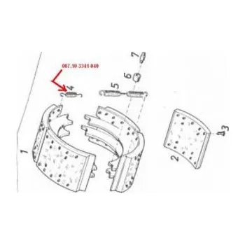 Brzdová čelist Pružina brzdových čelistí nápravy Rába Liaz 300, Karosa 5600