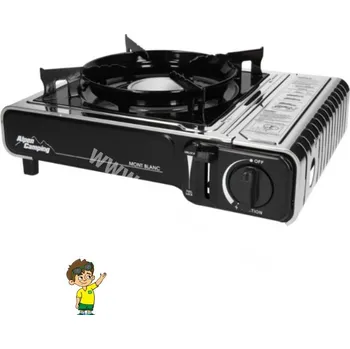 Turistický vařič Plynový vařič Alpen Camping MONT BLANC s piezo zapalováním, VYSTAVENO