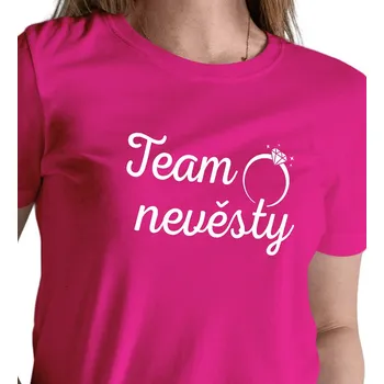 Dámské tričko Dámské triko růžové - Team nevěsty prsten XL