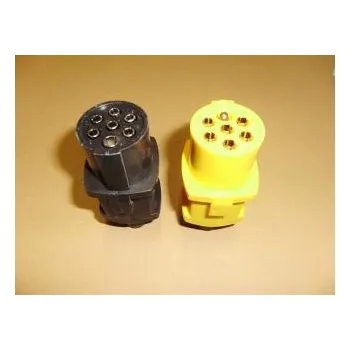 Auto elektroinstalace Zástrčka 7 pol. /PVC/ žlutá/černá, kolík/díra 226