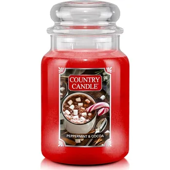 Svíčka Country Candle Vonná Svíčka Peppermint & Cocoa (sójový vosk), 652 g