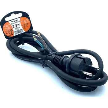 Prodlužovací kabel Solight Flexo šňůra 2,5m 2x1,5 gumová černá H05RR-F2 2,5M