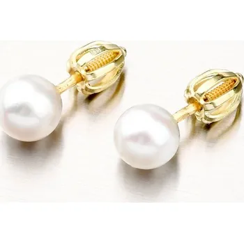 Náušnice Dámské náušnice žluté zlato 585 perly 52GZ-3006Z-SR