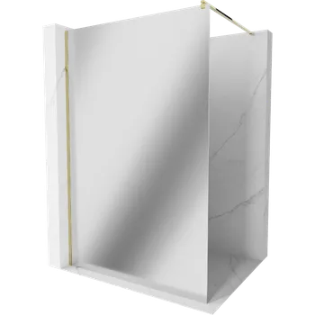 Mexen Kioto sprchová stěna Walk-in 100 x 200 cm, zrcadlové 8 mm, zlatá - 800-100-101-50-50 Sprchové stěny