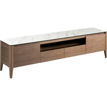 Televizní stolek TV stolek Vita Naturale s vrchní deskou v provedení bílý mramor 200cm