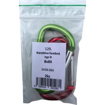 Jištění SVX Karabina hliníková tvar D - blistr 127 5x50mm č127