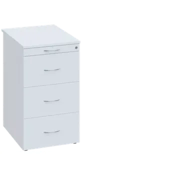 Zásuvkový kontejner EKC 1 - 61 kontejner přístavný, 4-zásuvkový, deska 18 mm, centrální zámek, tužkovnice, bílá