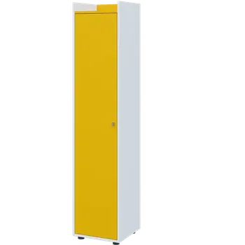 Šatní skříň QN 5 - 4D skříň, 1-dveřová, levá, 1830x400x400, bílá/žlutá odio