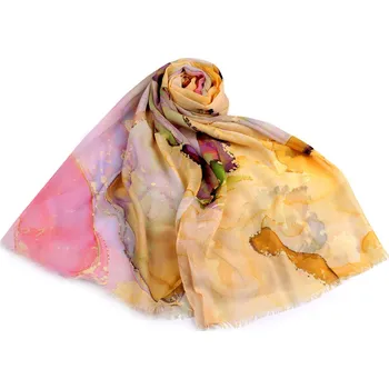 Šátek Šátek / šála batikovaná 70x175 cm, barva 1 hořčicová