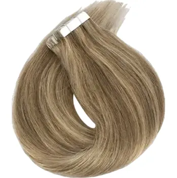 Příčesek Vlasové PU pásky tape in na prodlužování vlasů 30cm 14/24 - tmavá blond / platinová extra