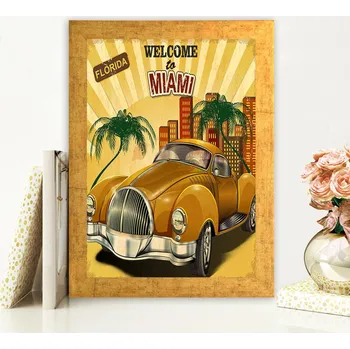 Obraz ASIR Obraz na MDF s rámem VÍTEJTE V MIAMI 24 x 29 cm