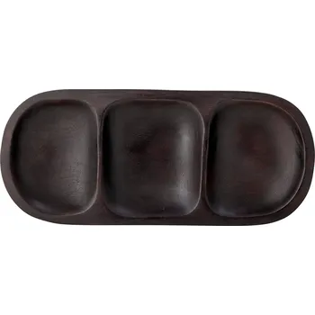 Talíř Bloomingville, Podnos na servírování občerstvení Vasilia z mangového dřeva 35 cm černý - Formadore