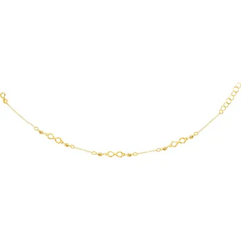 Náramek Zlatý náramek, anker - nekonečno, kuličky - AP535-7029