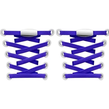 Tkaničky do bot Elastické tkaničky do bot široké - Typ E - zacvakávací, dvojitá koncovka, jeden pár - Královská modrá, 100 cm