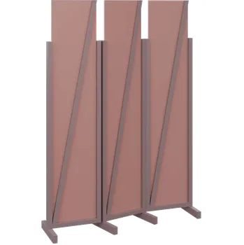 Paraván ATMOSFERE LINE 219, dřevěný 3-dílný paraván, mobilní, výška 1900 mm, rám sandy lilac, výplň antická růžová