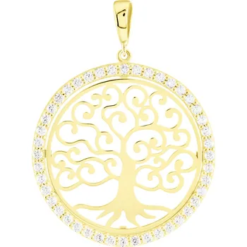 Přívěsek GEMMAX Působivý zlatý přívěsek Strom života zdobený zirkony – zlatý šperk ryzosti 585/1000 v Dárkovém balení s Certifikátem GLPYB-02084