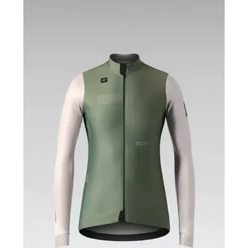 Cyklistická bunda GOBIK Cyklistická větruodolná bunda - SKIMO PRO WOMEN - ivory/zelená