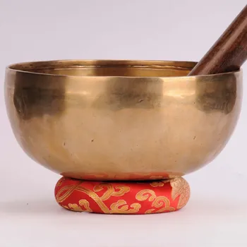 Tibetská mísa 1490g - průměr 24 cm, ručně tepaná, tón G, s paličkou a podložkou v ceně