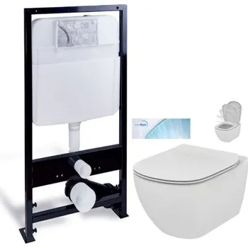 PRIM předstěnový instalační systém bez tlačítka + WC Ideal Standard Tesi se sedátkem SoftClose, AquaBlade PRIM_20/0026 X TE1