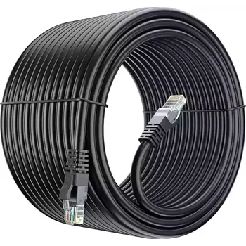 Síťový kabel Extrémně výkonné vysoce kvalitní 550MHz UTP kabel Cat6 30.5m Černý (CAT 6 Black 100 type CM 24 AWG 4PR E314104 ETL Délka kabelu: 30.5m)