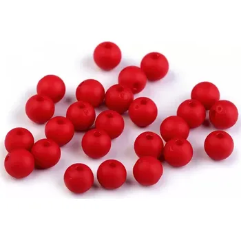 Dětské navlékací korálky Plastové korálky 10mm červené (5ks)