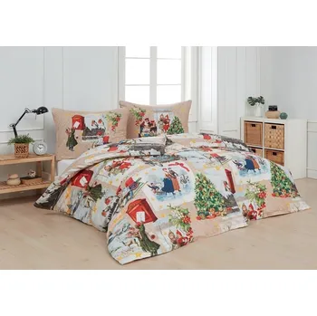 Povlečení Matějovský Christmas Vintage 140 x 200, 70 x 90 cm zipový uzávěr