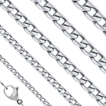 Řetízek ŠPERKYLA.CZ • Ocelový řetízek - Curb Edge Thin 71 cm x 4.4 mm