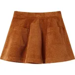 vidaXL Dětská sukně s kapsami manšestr koňaková 92