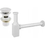 MEXEN/S - Umyvadlový sifon s výpustí click-clack s přepadem, bílá 7992060-20