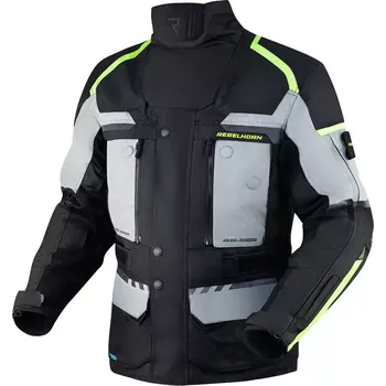 Moto bunda Textilní bunda Rebelhorn Cubby IV černá, šedá, žlutá 4XL