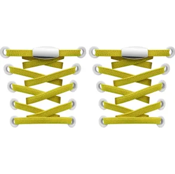Tkaničky do bot Elastické tkaničky do bot široké - Typ E - zacvakávací, dvojitá koncovka, jeden pár - Žluté, 100 cm