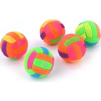 Hračka pro psa Míček neonový a pískací gumový 10cm