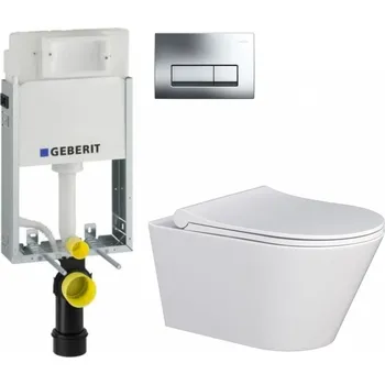 WC sada GEBERIT KOMBIFIXBasic vč. chromového tlačítka DELTA 51 + WC MYJOYS MY1 + SEDÁTKO 110.100.00.1 51CR MY1