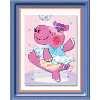 Samolepící dekorace Samolepka 3D obraz hrošice baletka 32 x 25 cm