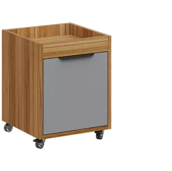 Zásuvkový kontejner AERO 50 kontejner pojízdný, 1-zásuvkový, zámek, chinchilla šedá/ořech světlý