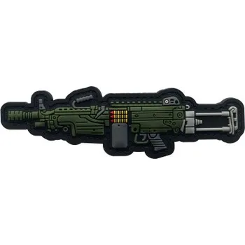Nášivka 3D PVC velcro nášivka s motivem zbraně MACHINEGUN 1