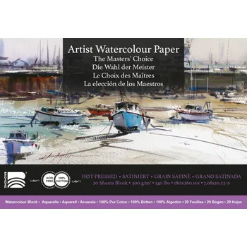Výtvarný papír Akvarelový blok Baohong 18x26cm hot pressed 300g