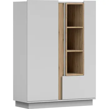 Knihovna Eoshop Vitrína Grey 07, nízká, Dub Artisan / Bílá