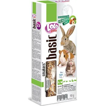 Krmivo pro hlodavce Tyčky LOLO PETS Basic ořechové pro hlodavce 90g (2ks)