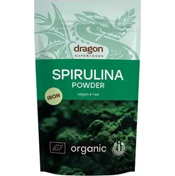 Sušená potravina Dragon Superfoods bio spirulina zelená prášek 200 g