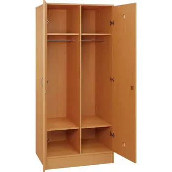 Šatní skříň SLS - 82T šatní skříň dřevěná, 2-dveřová, šatní tyč, 1800x800x500, sokl, buk royal