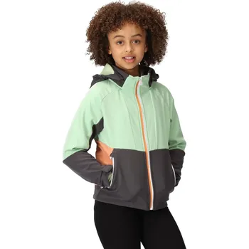 Dívčí bunda Dětská softshellová bunda Regatta HAYDENBURY šedá/světle zelená 158