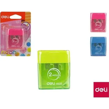 Ořezávátko Ořezávátko se zásobníkem dvouděrové DELI E0526 mix