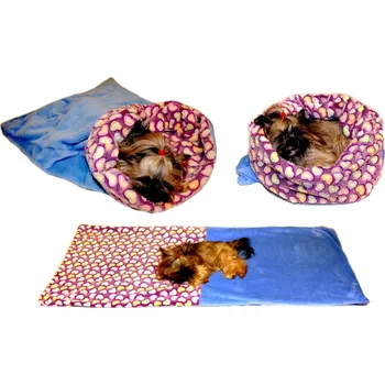 Pelíšek pro psa Marysa pelíšek 3v1 pro psy, srdíčka/modrý, velikost XL