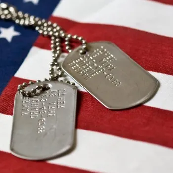 Vojenské psí známky Dog Tags (psí známky) včetně ražby, řetízek 61 cm