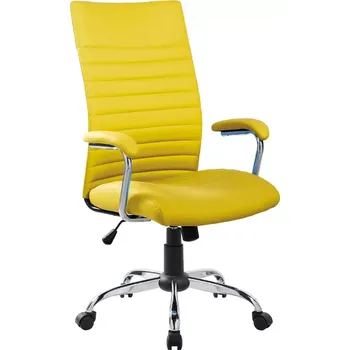 GRACE židle kancelářská, ekokůže žlutá